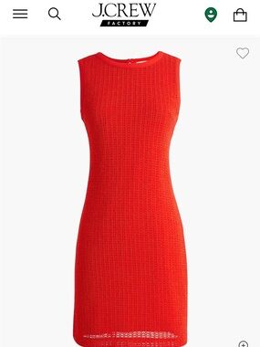 J. Crew Factory Sleeveless Crochet Mini Dress in Red- Size S